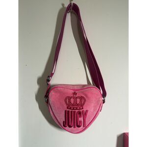 Y2K Vintage Juicy Couture Hot Pink Heart Shaped Small Crossbody Bag
